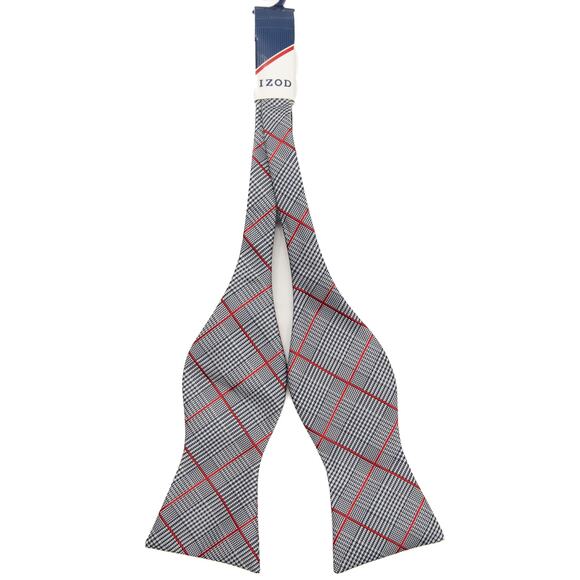 Izod Adjustable Self Tie Black Herringbone Bowtie - Picture 2 of 5